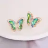 Wholesale Fashion Butterfly Copper No Inlaid 18K Gold Plated Earrings Ear Studs
