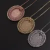 Wholesale Copper Rose Gold Plated Gold Plated Retro Commute Plating Inlay Portrait Zircon Pendant Necklace