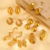 1 Pair Retro Simple Style Commute Geometric 304 Stainless Steel 18K Gold Plated Ear Studs