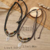 Wholesale Vintage leaf pendant multi-layer pull-out handmade necklace
