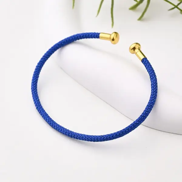 oly-f59889060b2dddeb5189ff96b1ef2246 Wholesale Nylon Copper 18K Gold Plated Handmade Plating Multicolor Simple Solid Color Adjustable Bracelet