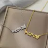 Wholesale Lady Mama Letter Heart Shape Titanium Steel Plating Necklace