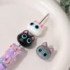 Wholesale Cartoon cat cute straight hole bead