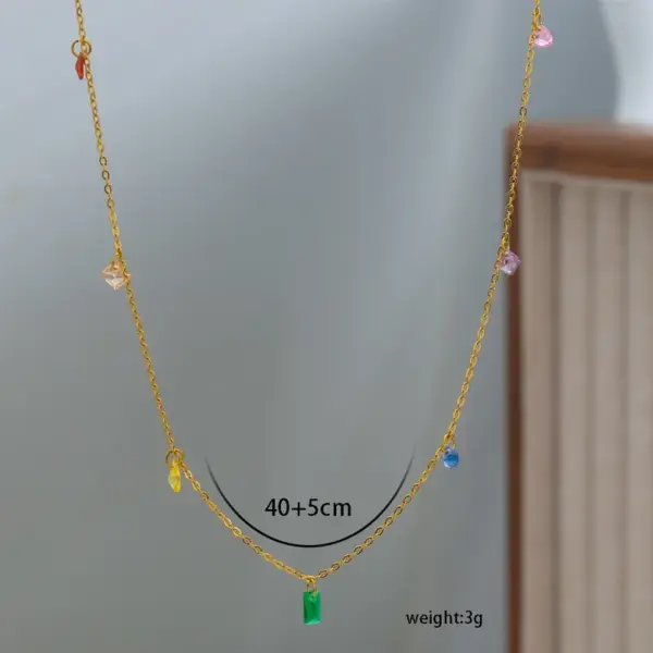 Ion Plating (IP) Geometric 304 Stainless Steel Glam Cute Shiny Waterproof Non Tarnish 304 Stainless Steel Necklace
