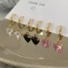 Wholesale 1 Pair Elegant Heart Shape Plating Inlay Copper Zircon Gold Plated Earrings