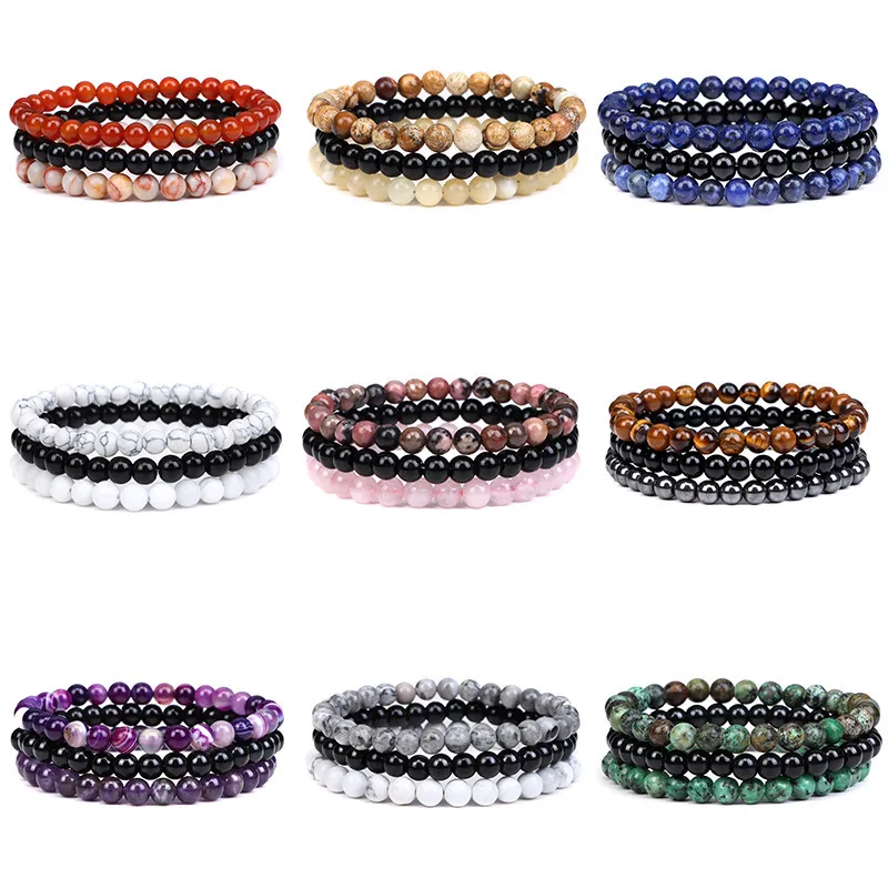 Wholesale Fashion Round Natural Stone Beaded Bracelets