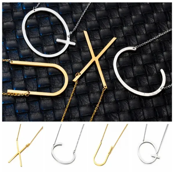 Wholesale Fashion Jewelry 26 Letters Stainless Steel Necklace Wholesale