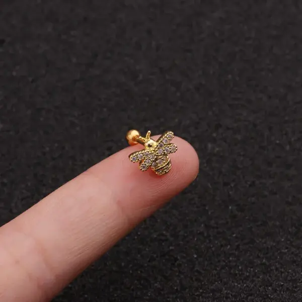 Copper Ear Cartilage Rings & Studs Insect Waterproof Non Tarnish Surgical Steel Women'S