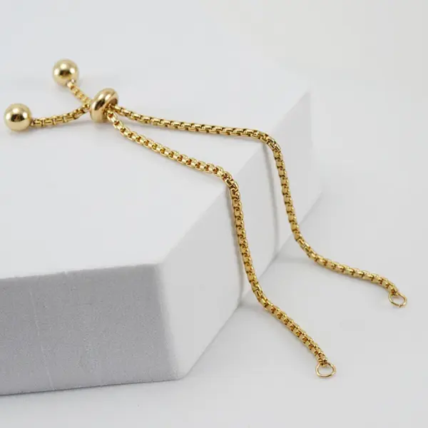 Wholesale Simple Style Geometric 304 Stainless Steel 18K Gold Plated Stainless Steel Bracelets In Bulk