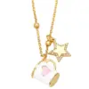 Wholesale Fashion Copper Xingx Cup Heart Shape Necklace Enamel Zircon Copper Necklaces