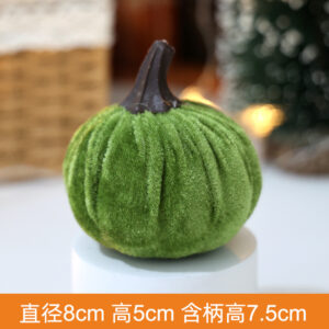 Flocked pumpkin - green