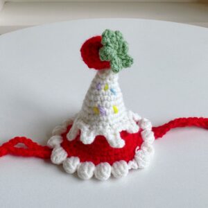 Red strawberry hat / Suitable for dolls 15~20cm tall
