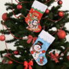 Wholesale Cross-Border New Christmas Decorations Plush Christmas Stocking Gift Bag for the Elderly Snowman Elk Pattern Gift Bag