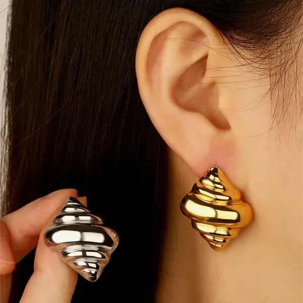 Wholesale 1 Pair Cute Novelty Streetwear Geometric Irregular 304 Stainless Steel Imitation Gold Electroplating Ear Studs