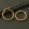 oly-f5ce84f9466b35609d2047a8b657c180 Wholesale PVD Coated 18K Gold Plated Round Stainless Steel Retro Simple Style Waterproof Non Tarnish Hoop Earrings