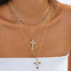 oly-f5e26741e89b397ac4d621687be8d296 Wholesale Cross Colored Crystal Stacking Necklace