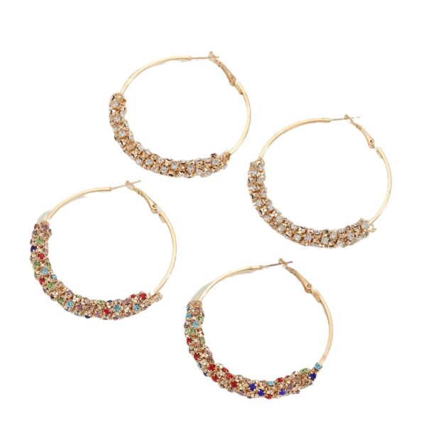 Wholesale New Colorful Diamond Earrings, Retro Large Earrings, New Trendy Design Earrings for Women