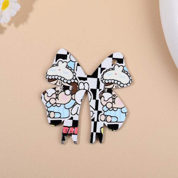 oly-f5ed0a77686e3a4be047841a382200ab Wholesale 10pcs/pack Bow keychain pendant DIY accessories