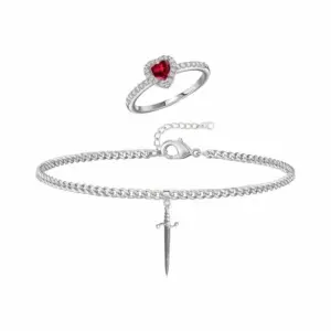 Silver--Ring Bracelet Suit