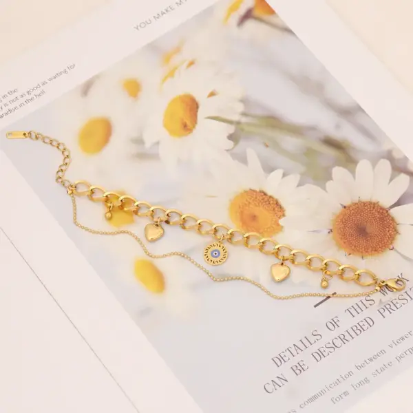 Wholesale PVD Coated 18K Gold Real Gold Plated Eye Stainless Steel Fashion Waterproof Non Tarnish 304 Stainless Steel Necklace