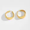 1 Pair Simple Style Geometric Stainless Steel Metal Hoop Earrings
