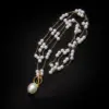 Wholesale Fashion Geometric Titanium Steel Inlay Artificial Pearls Necklace