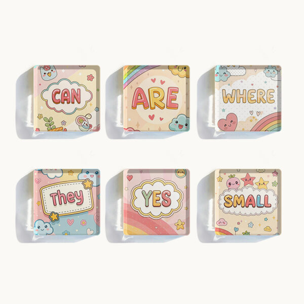 oly-f62487b11540a0eb673b5f360f974926 Wholesale Cross-border dropshipping of transparent acrylic refrigerator magnets with English letters and words, home decoration, and creative designs.
