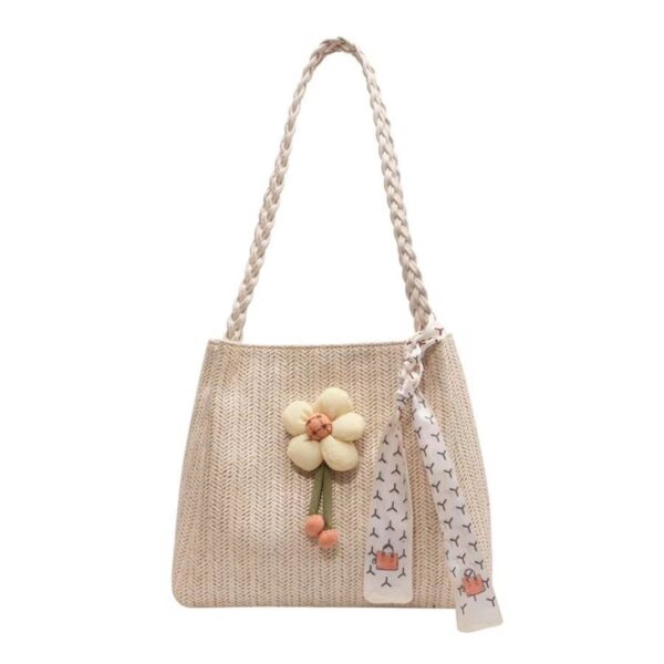 Wholesale Vacation Seaside Woven Straw Bag Women's Large Capacity 2025 New Rattan Satchel Shoulder Bag Commuter Tote Bag