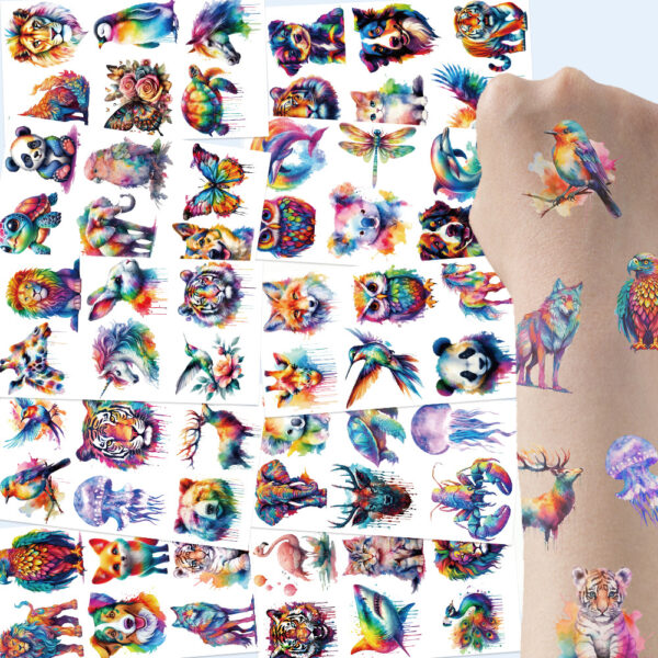 Wholesale 10Pcs/Pack Cartoon Creative Animal Painted Tattoo Stickers Party Party Fun Personalized Face Stickers Arm Stickers