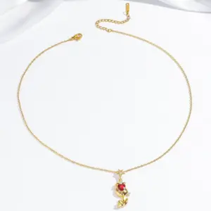 X1500 Red Tulip Necklace