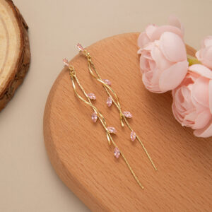 E2500-2/gold-pink diamond inlay