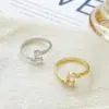 Wholesale Fashion Geometric Bow Knot Copper Rings Inlay Zircon Copper Rings