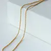 Wholesale 304 Stainless Steel Geometric Electroplating PVD Coated Beads 18K Real Gold Plated Simple Style Waterproof Non Tarnish Beaded Necklace