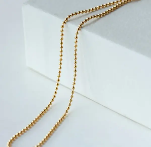 Wholesale 304 Stainless Steel Geometric Electroplating PVD Coated Beads 18K Real Gold Plated Simple Style Waterproof Non Tarnish Beaded Necklace