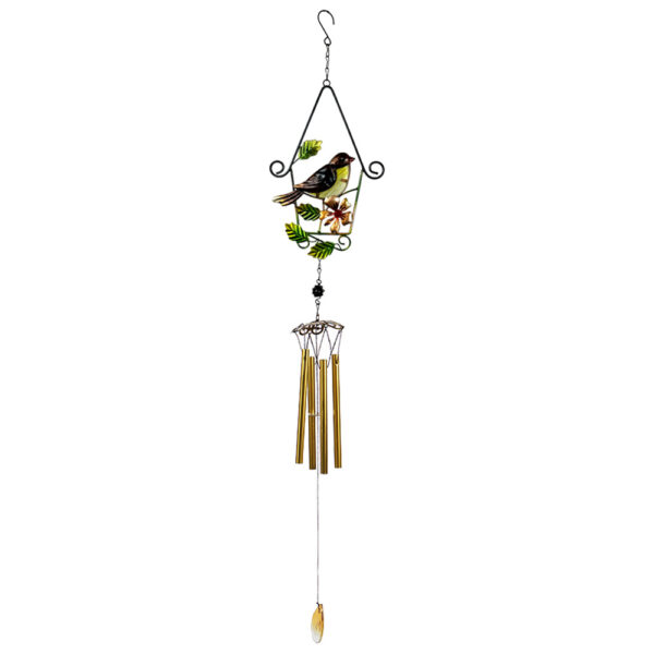 Wholesale Cross-border new house bird cage wind chime iron bird glass handicraft pendant courtyard balcony garden decoration