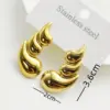 Wholesale 304 Stainless Steel Paisley Water Droplets Electroplating 18K Gold Plated Golden Plated Elegant Waterproof Non Tarnish Gold Ear Studs