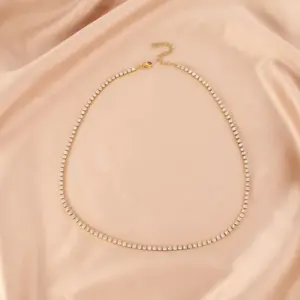 3mm Diamond-Studded Necklace / Gold