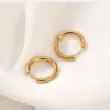 1 Piece Fashion Round Polishing Titanium Steel Hoop Earrings