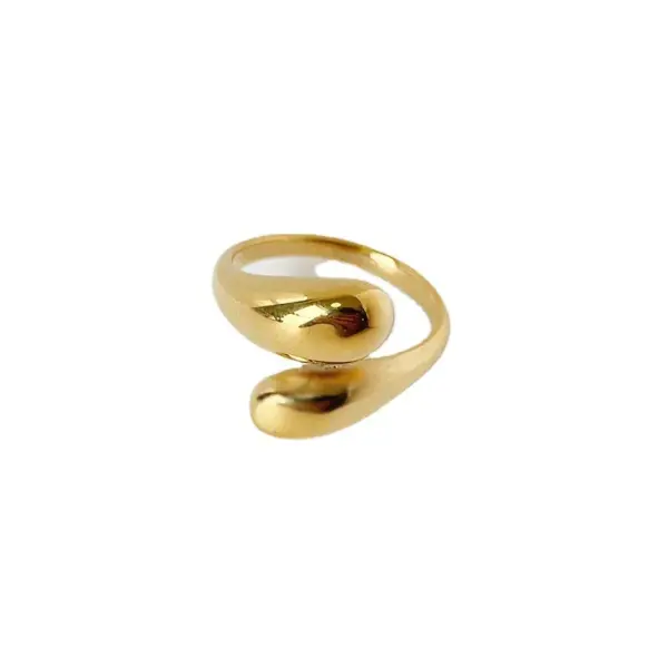 Gold Plated Solid Color 304 Stainless Steel Simple Style Plating Rings