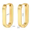 1 Pair Simple Style Oval Plating Stainless Steel Earrings