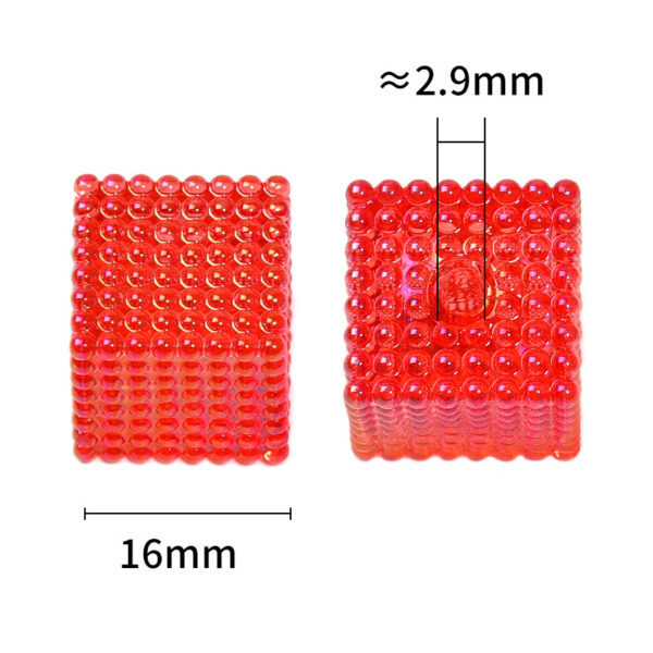 Wholesale 16mm Acrylic Transparent Color Square Bead Granules Building Block Square Beads Diy Mobile Phone Chain Beads