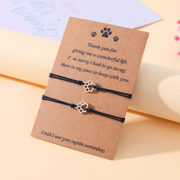 Wholesale Cross-border bracelet Europe and the United States for creative multi-color line cat claw imprint hand-woven blessing bracelet friendship hand rope