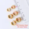 304 Stainless Steel Round Electroplating No Inlaid Imitation Gold Simple Style Waterproof Non Tarnish Polishing Gold Hoop Earrings