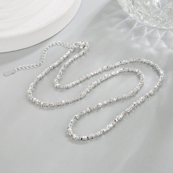 Wholesale Broken Silver Thin Chain Necklace Women's Niche Design Sparkling Spring and Summer Eye-absorbing Fashion All-match Broken Silver