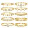 Wholesale Copper 18K Gold Plated Elegant Shiny Inlay Flower Snake Zircon Bracelets