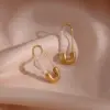Wholesale PVD Coated Real Gold Plated Geometric Stainless Steel Fashion Waterproof Non Tarnish Earrings