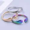 PVD Coated Real Gold Plated Solid Color 304 Stainless Steel Classic Style Waterproof Non Tarnish Rings