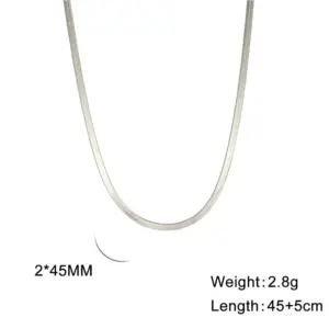 2mm Snake Bones Chain-Steel Color / 45+5cm