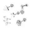 Vacuum Plating Heart Shape Horse Stainless Steel Simple Style Ear Studs