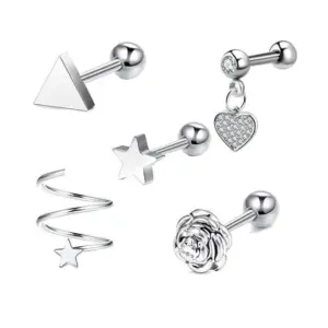Vacuum Plating Heart Shape Horse Stainless Steel Simple Style Ear Studs